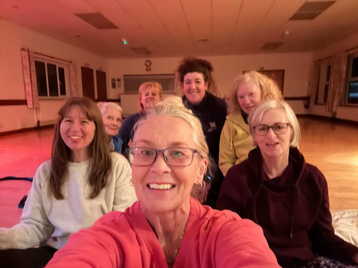group of yoga friends